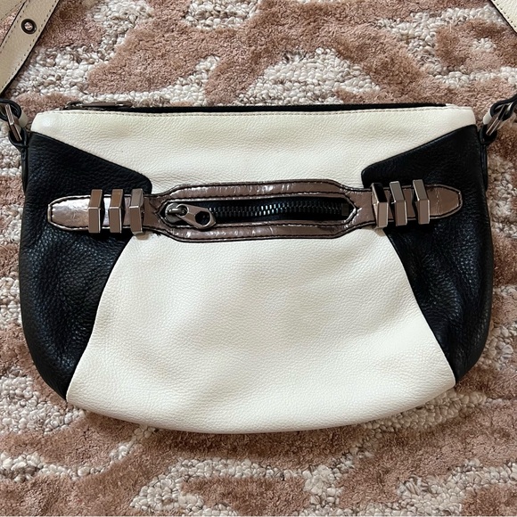 Dr Yany Black & White Leather Crossbody/Shoulder Bag - Picture 2 of 10
